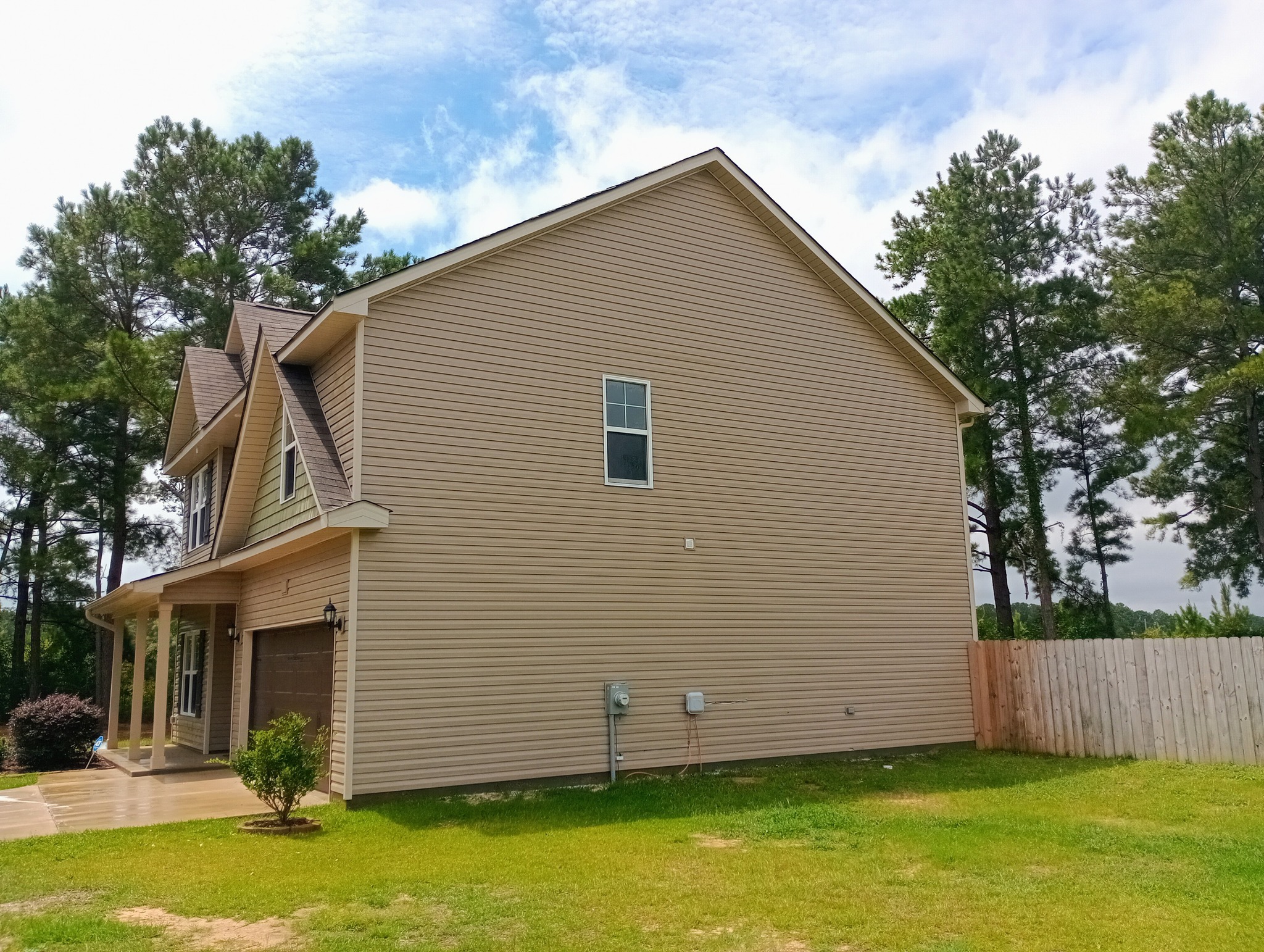 House exterior after pressure washing