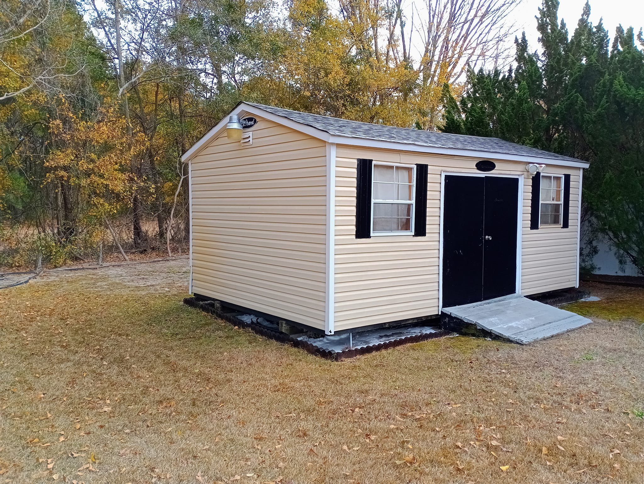 Clean shed after pressure washing