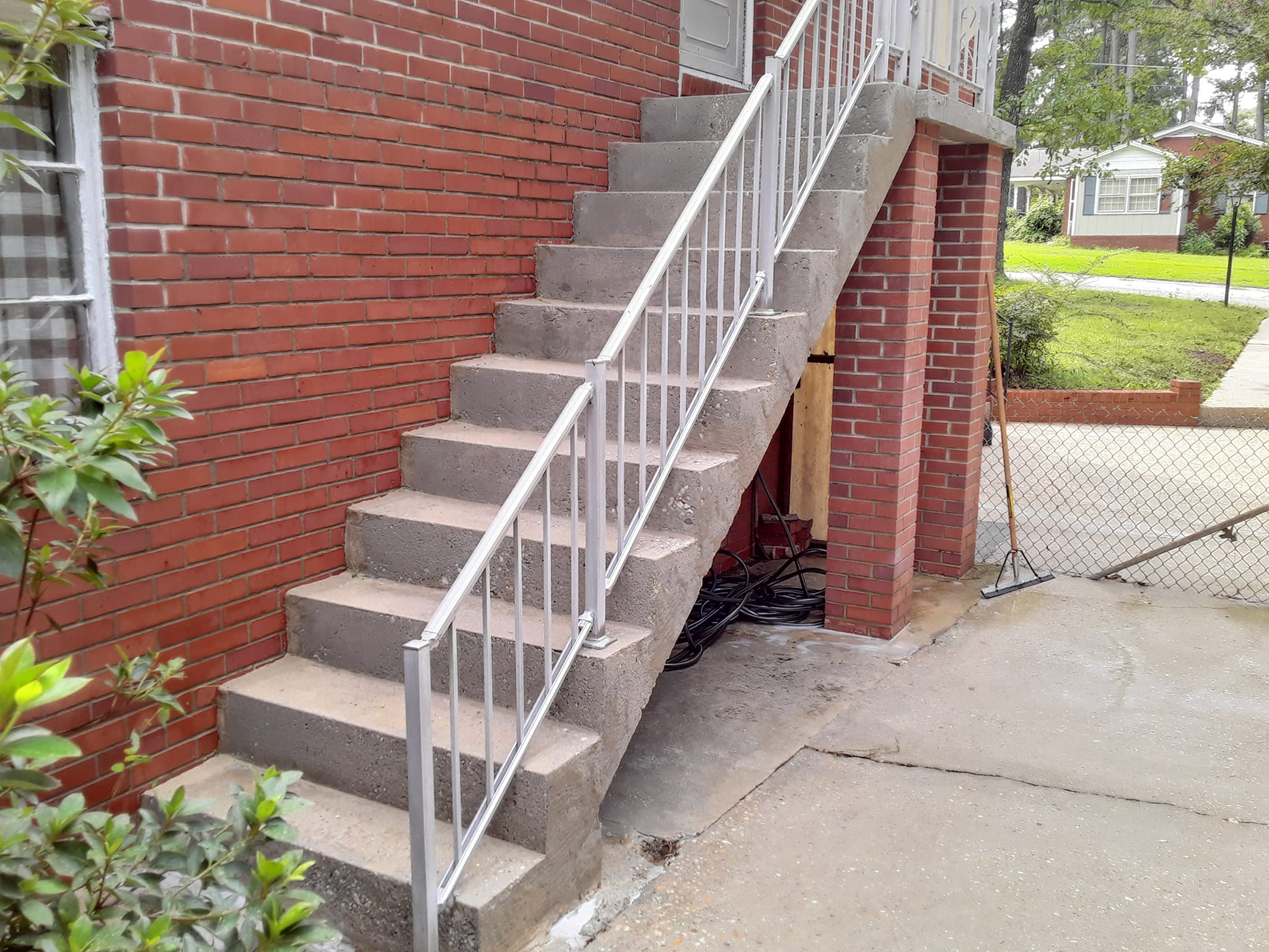 Clean commercial stairs after pressure washing